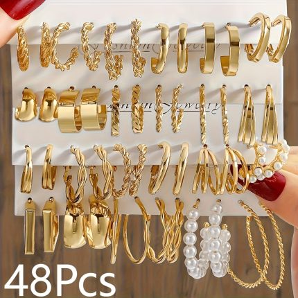 Set de 48 Aretes de Aro