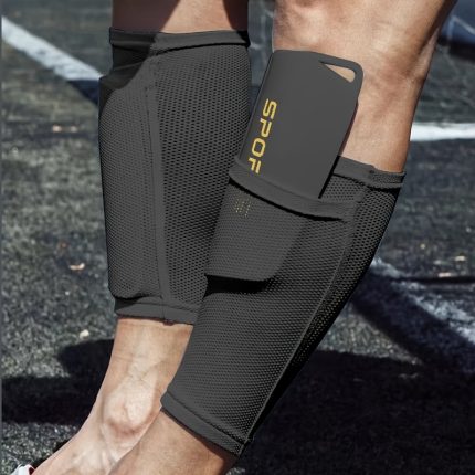 Espinilleras Transpirables para Fútbol con Mangas de Compresión Talla M